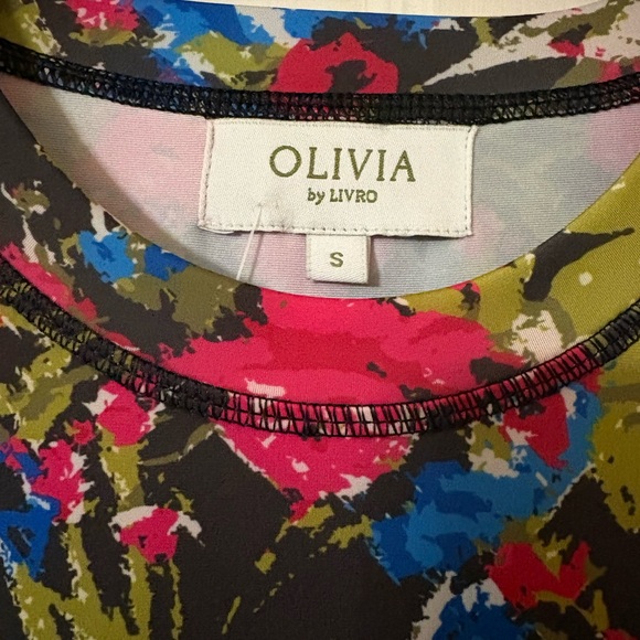 OLIVIA by Livro Phoebe Midi Dress Red Blue Floral Sz. Small NWOT - Picture 6 of 7